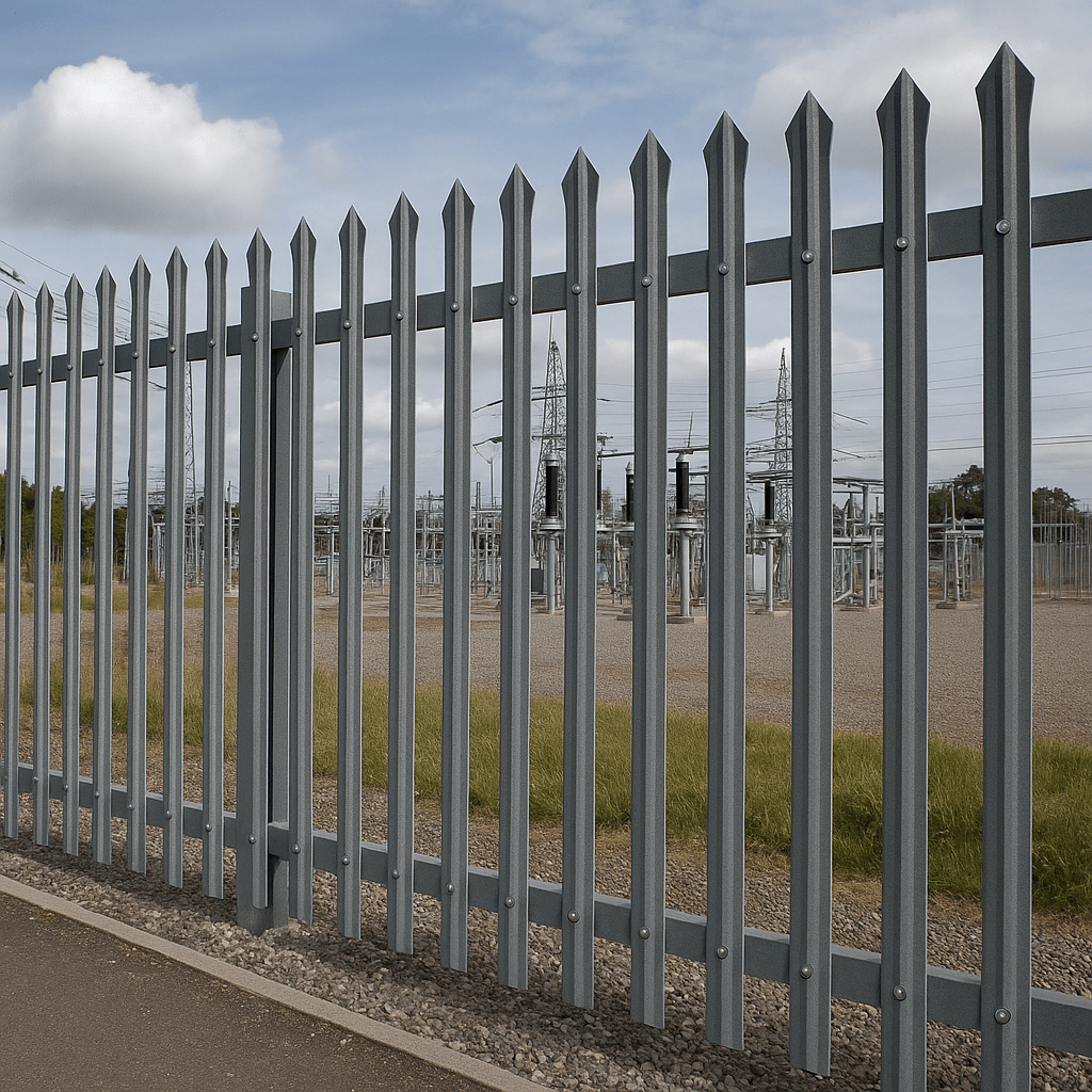 grp palisade fencing for substations